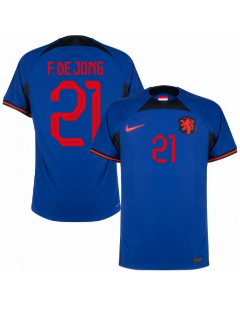 Niederlande Frenkie de Jong #21 Auswärtstrikot WM 2022 Kurzarm
